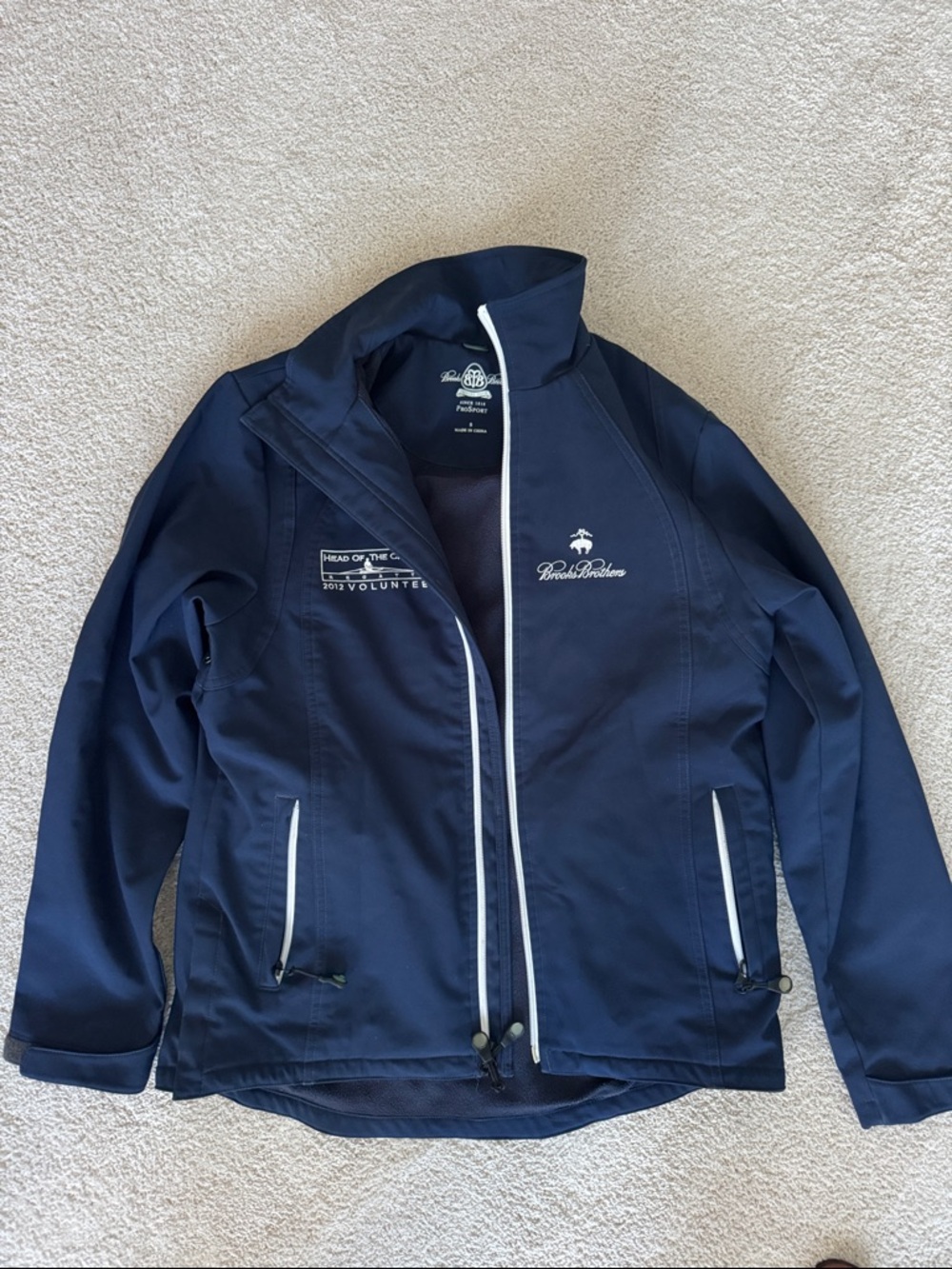 Brooks Brothers Navy Blue Performance Jacket with White Trim